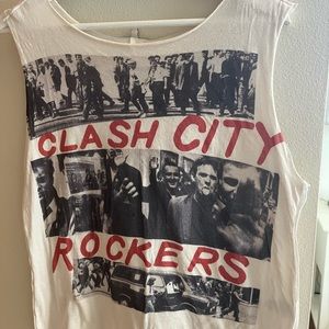 R13 Clash City Rockers Graphic Print Tank Cotton Cashmere blend. Size Med